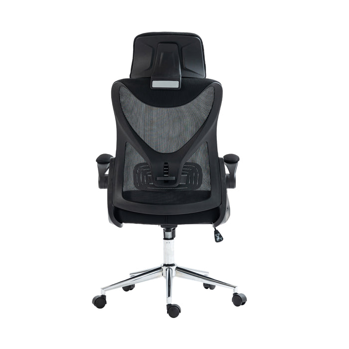 Techni Mobili Essential Ergonomic Office Chair with Headrest and Lumbar Support - Black