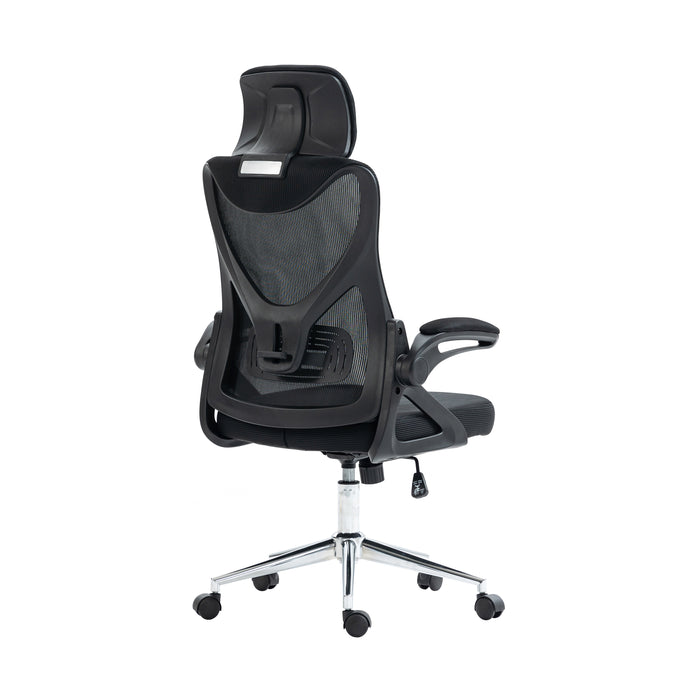 Techni Mobili Essential Ergonomic Office Chair with Headrest and Lumbar Support - Black