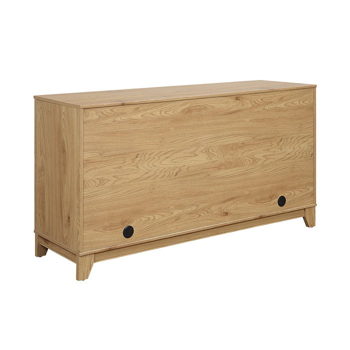 Manhattan Comfort Sheridan 59.05” Modern Cane Sideboard with Adjustable Shelves - Natural