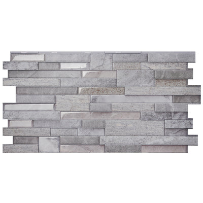 Smart Tiles Peel and Stick 2-Sheet 23 x 11 Backsplash - Pietra Pozzuoli|Dosseret Smart Tiles peler et coller 23 x 11, 2 feuilles - Pietra Pozzuoli