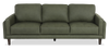 Venice 91\" Traditional Genuine Leather Sofa – Green