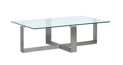 Consort 50" Coffee Table with Tempered Glass Top - Aged Pewter | Table à café Consort de 50 po avec dessus en verre trempé - étain vieilli