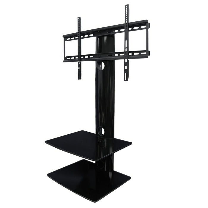 Tygerclaw TV Stand with Dual Shelves for TVs from 32-65\" - Black