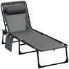 Outsunny Folding Lounge Chair, Reclining Tanning Chair With Adjustable Back