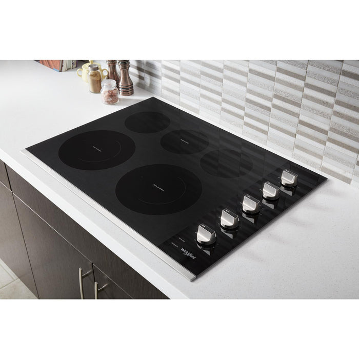 Whirlpool 30\" 5-Element Electric Cooktop - Stainless Steel - WCE77US0HS