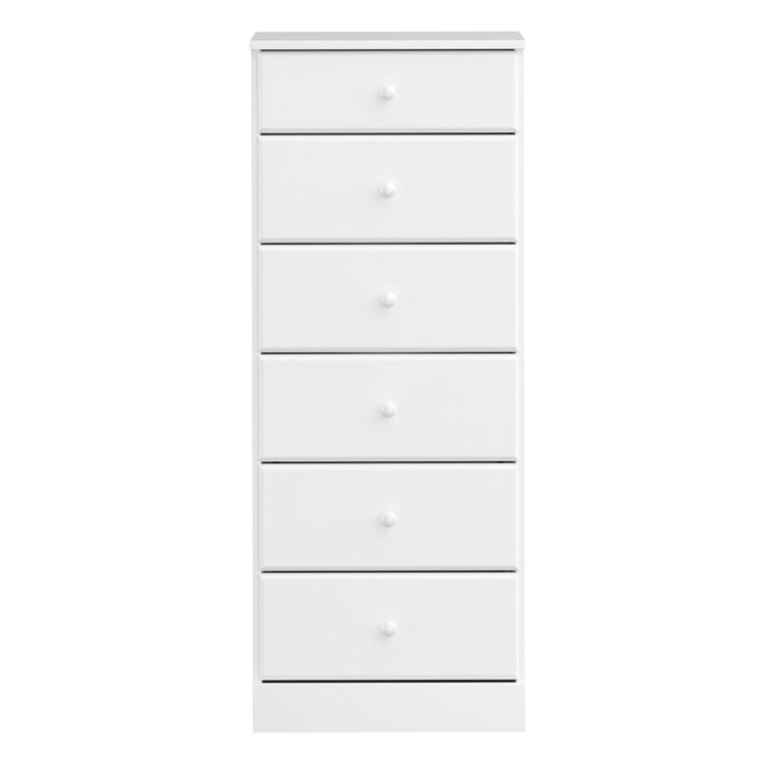 Astrid 6-Drawer Tall Chest - White