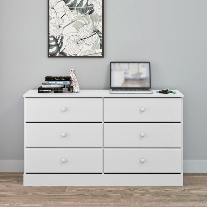 Astrid 6-Drawer Dresser - White