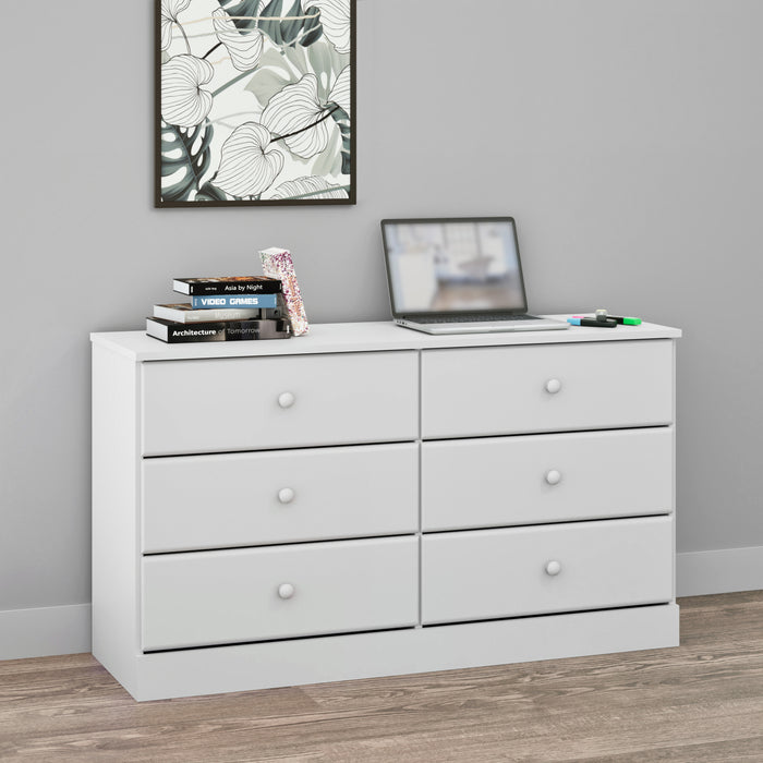 Astrid 6-Drawer Dresser - White