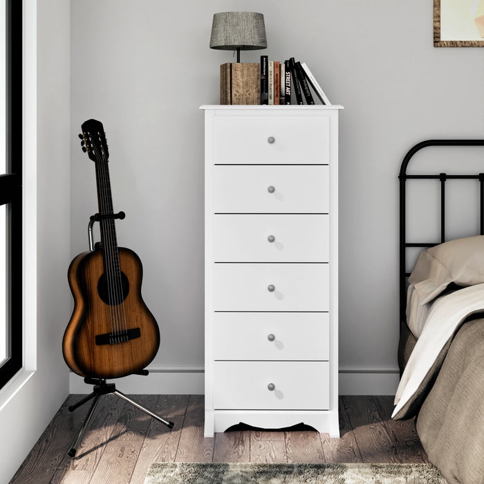 Monterey Tall 6-Drawer Chest - White