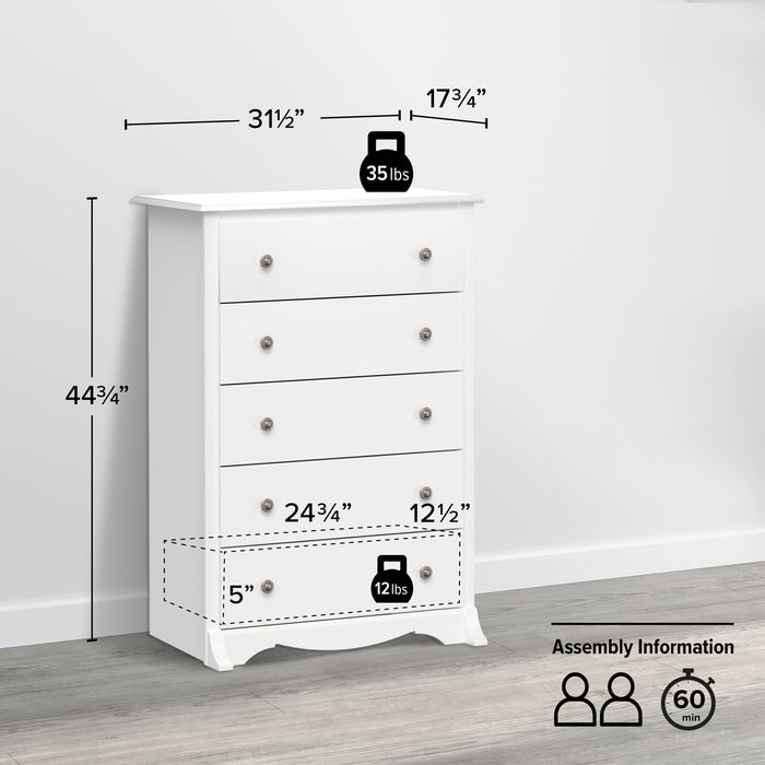 Monterey 5-Drawer Chest - White