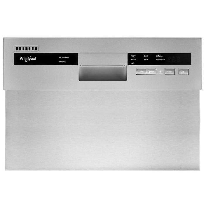 Whirlpool 18\" 50 dBA Built-In Front-Control Dishwasher - Monochromatic Stainless Cabinet - WDPS5118PM