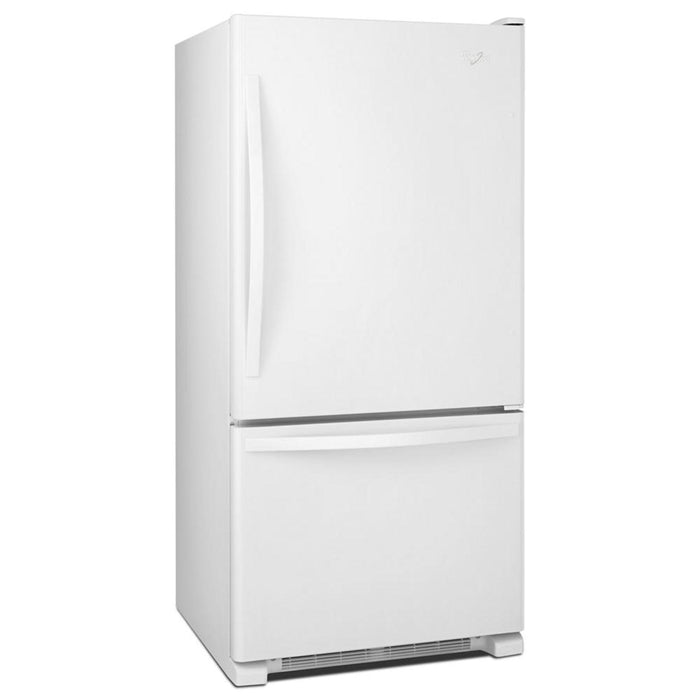 Whirlpool 30\" 18.7 Cu. Ft. Bottom-Mount Refrigerator - White-on-White - WRB329DFBW
