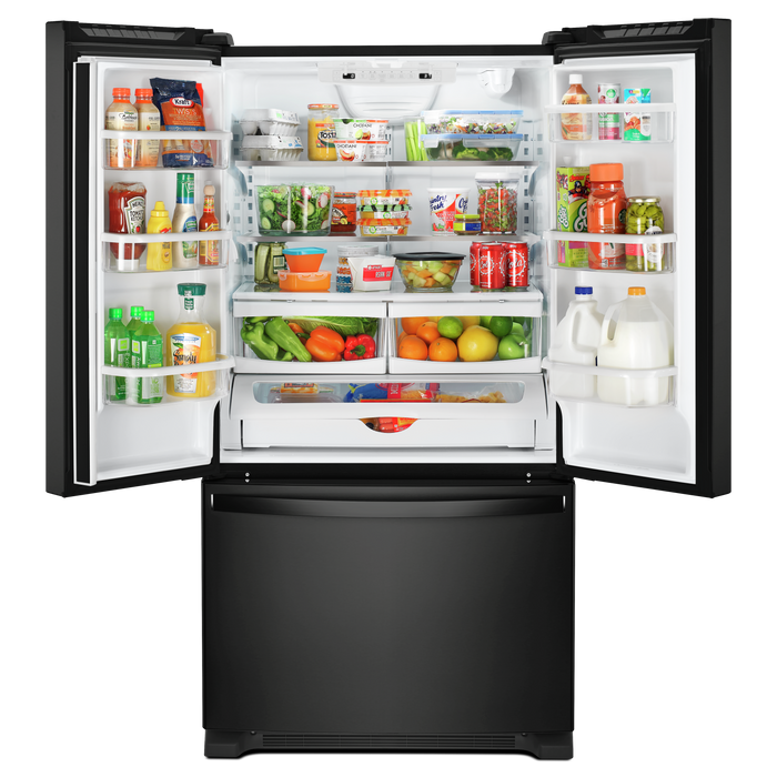 Whirlpool 33\" 22 Cu. Ft. Bottom-Mount Refrigerator - Black - WRFF5333PB