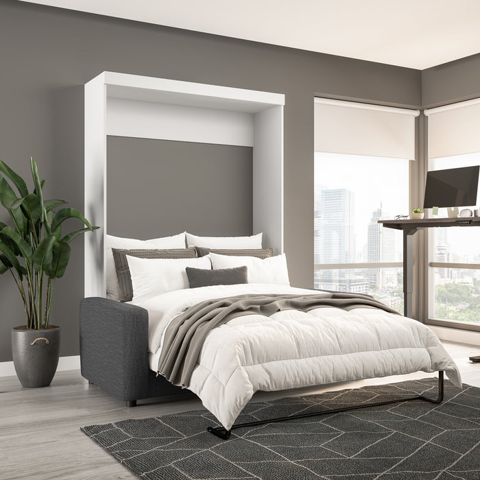 Bestar Pur Full Murphy Bed with Sofa - White