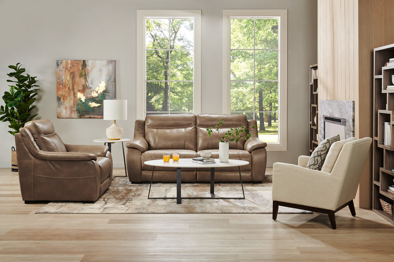 Adel 28.5\" Linen-Look Fabric Accent Chair with Wood Base - Beige