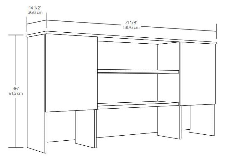 Affirm 71.10\" Commercial Grade Storage Hutch with 2 Cabinets - Hudson Elm
