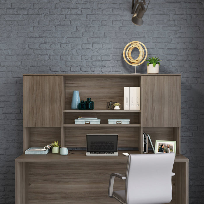 Affirm 71.10\" Commercial Grade Storage Hutch with 2 Cabinets - Hudson Elm