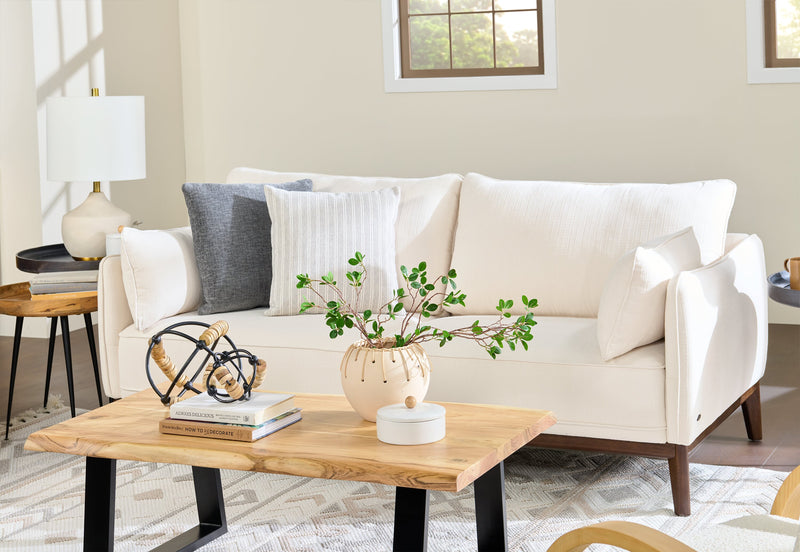 Agra 45\" Rustic Coffee Table - Brown and Black with Iron Legs