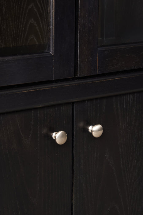 Alma Dining Curio Cabinet with Storage, 42\"W x 78\"H - Charcoal Black