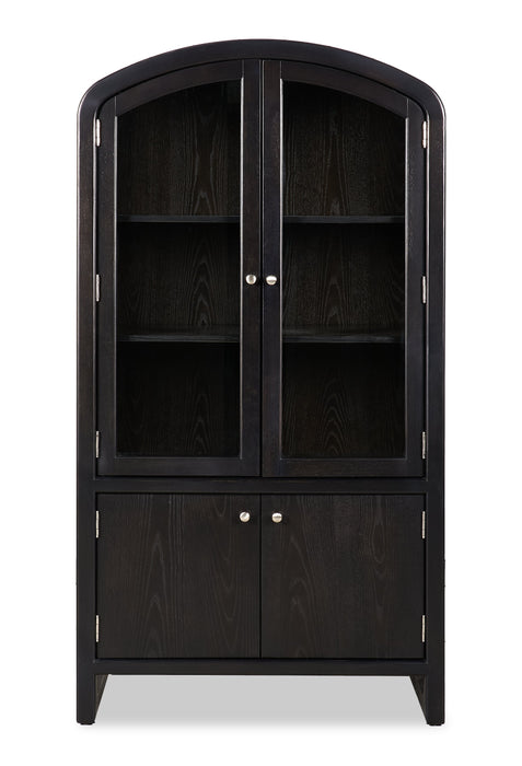 Alma Dining Curio Cabinet with Storage, 42\"W x 78\"H - Charcoal Black