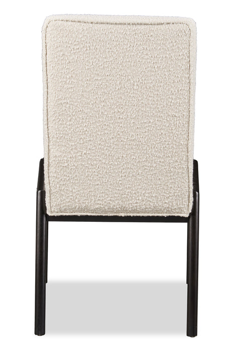 Alma Dining Chair with Boucle Fabric - Charcoal Black & White