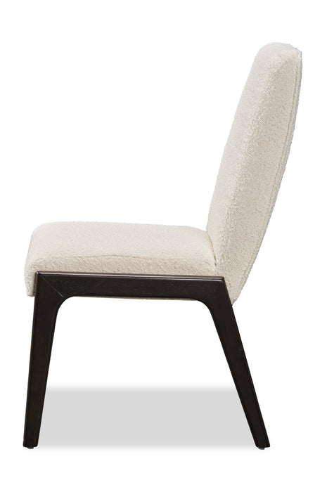 Alma Dining Chair with Boucle Fabric - Charcoal Black & White