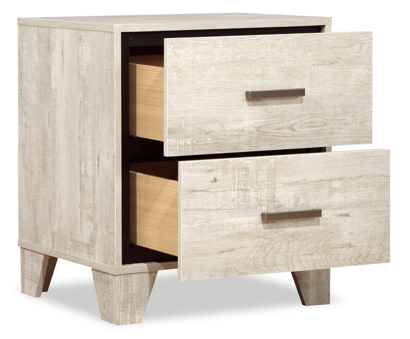 Arbor Bedside 2-Drawer Nightstand, 20.1\"W x 23.8\"H - Driftwood White