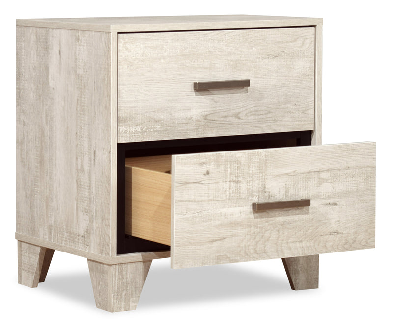 Arbor Bedside 2-Drawer Nightstand, 20.1\"W x 23.8\"H - Driftwood White