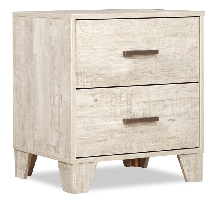 Arbor Bedside 2-Drawer Nightstand, 20.1\"W x 23.8\"H - Driftwood White
