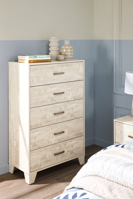 Arbor Bedroom Chest of Drawers, 5-Drawer, 31.5\"W x 48.4\"H - Driftwood White