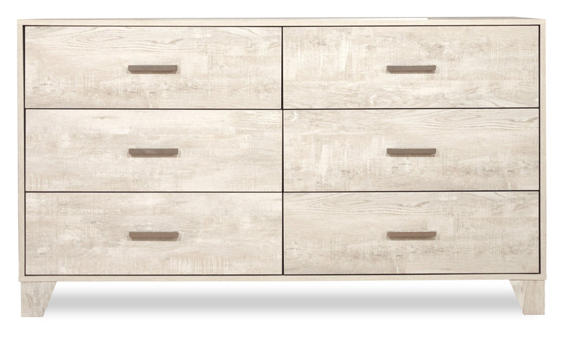 Arbor Bedroom 6-Drawer Dresser, 58.7\"W x 33.3\"H - Driftwood White