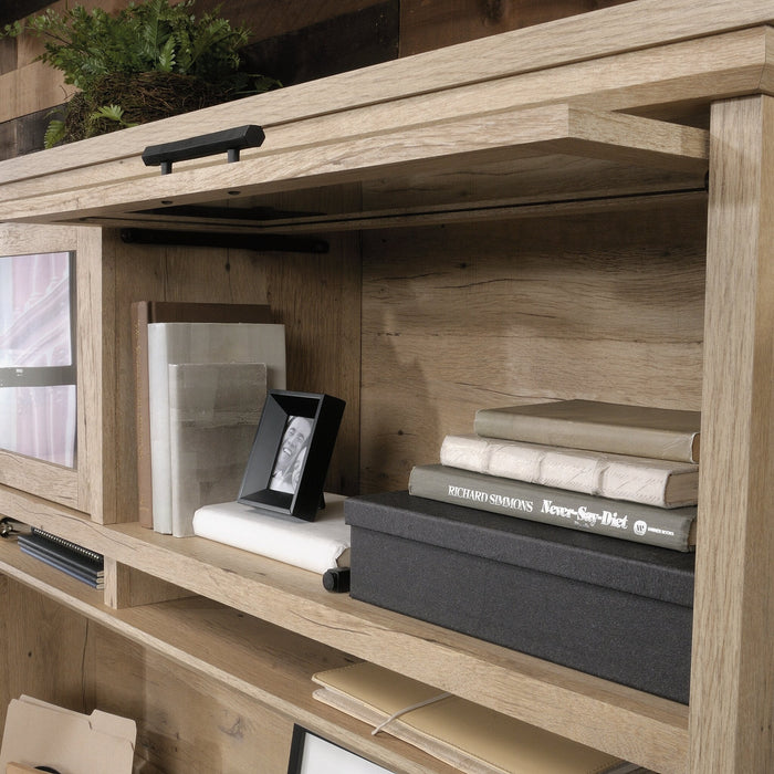 Aspen Post 65.12\" Commercial Grade Office Hutch with 2 Glass Doors - Prime Oak