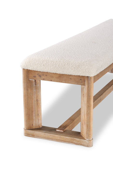 Aspen Dining Bench with Fabric Seat, 64.25\"W - Natural