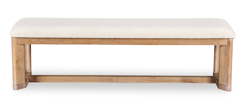 Aspen Dining Bench with Fabric Seat, 64.25\"W - Natural