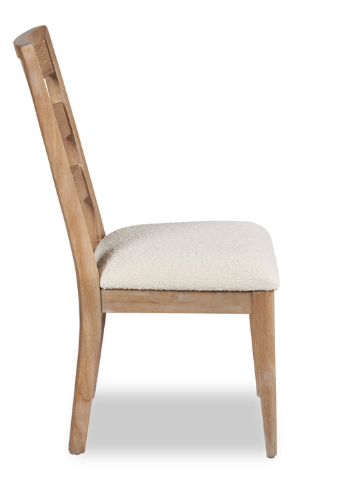 Aspen Dining Chair with Fabric Seat, Slat-Back - Natural