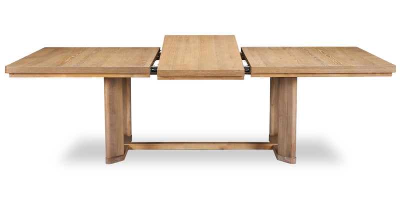 Aspen Dining Table with 80-104\" Extension, Trestle Base - Natural