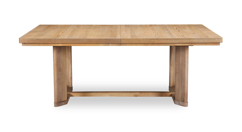 Aspen Dining Table with 80-104\" Extension, Trestle Base - Natural