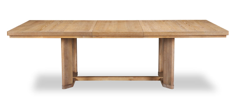 Aspen Dining Table with 80-104\" Extension, Trestle Base - Natural