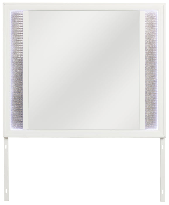 Ava Bedroom Dresser Mirror with LED Light, Glam - White