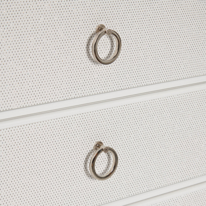 Ava Bedroom 7-Drawer Dresser with LED Light, 67\"W x 39\"H, Glam - White