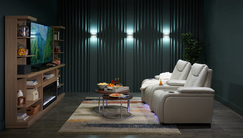 Axel 74\" 3-Piece Entertainment Centre with Electric Fireplace and Storage for TVs up to 85\"- Taupe