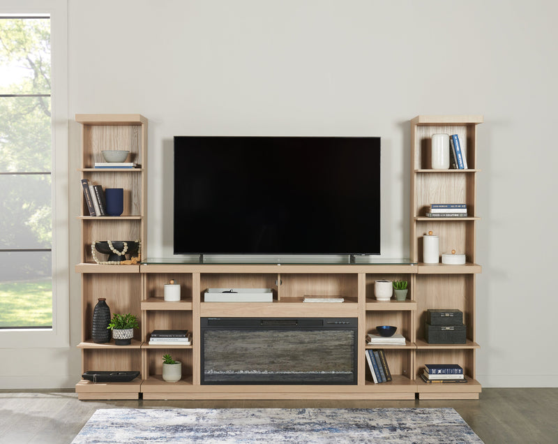 Axel 74\" 3-Piece Entertainment Centre with Electric Fireplace and Storage for TVs up to 85\"- Taupe