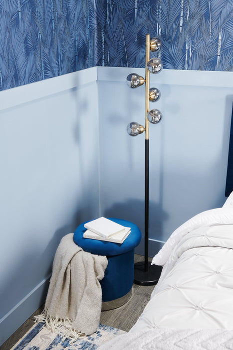 Bennie 61.25\" 5-Light Black and Gold Floor Lamp