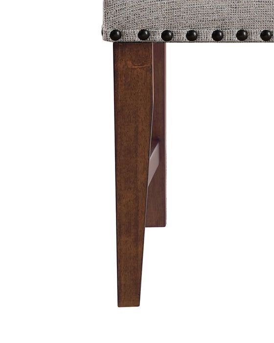 Boden Dining Chair with Polyester Fabric & Nailhead Trim - Beige & Brown