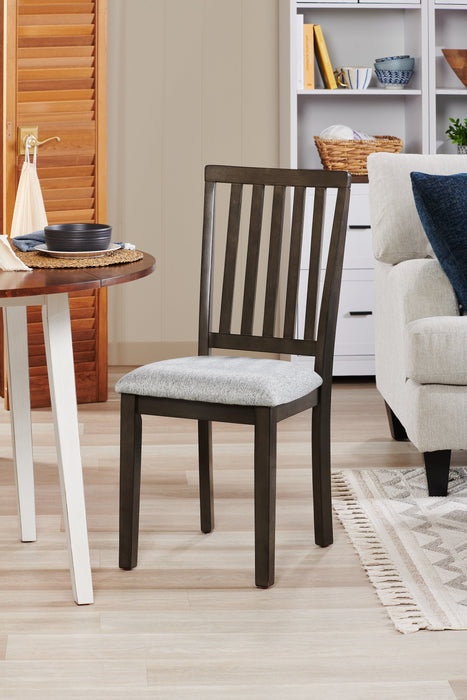 Bryn 3pc Dining Package with 42\" Round Drop-Leaf Table & 2 Chairs, Fabric - Dark Grey