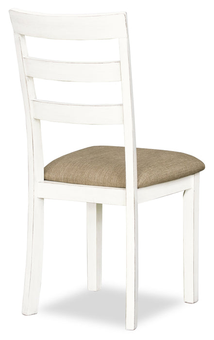 Bryn Dining Chair with Fabric Seat, Ladder-Back – White