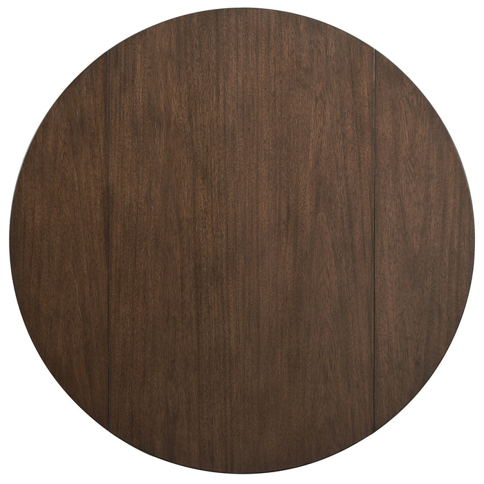 Bryn Drop-Leaf Dining Table, 42\" Round - Two-Tone White & Brown