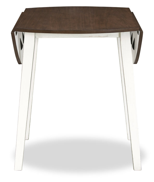 Bryn Drop-Leaf Dining Table, 42\" Round - Two-Tone White & Brown
