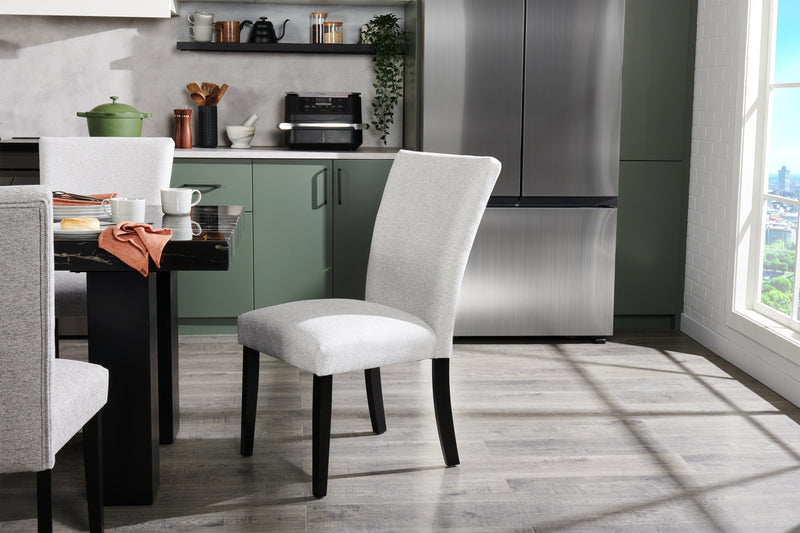 Burk Dining Chair with Polyester Fabric - White