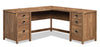 Cannery Bridge 66\" Commercial Grade L-Shaped Office Desk with 6-Drawers - Brown